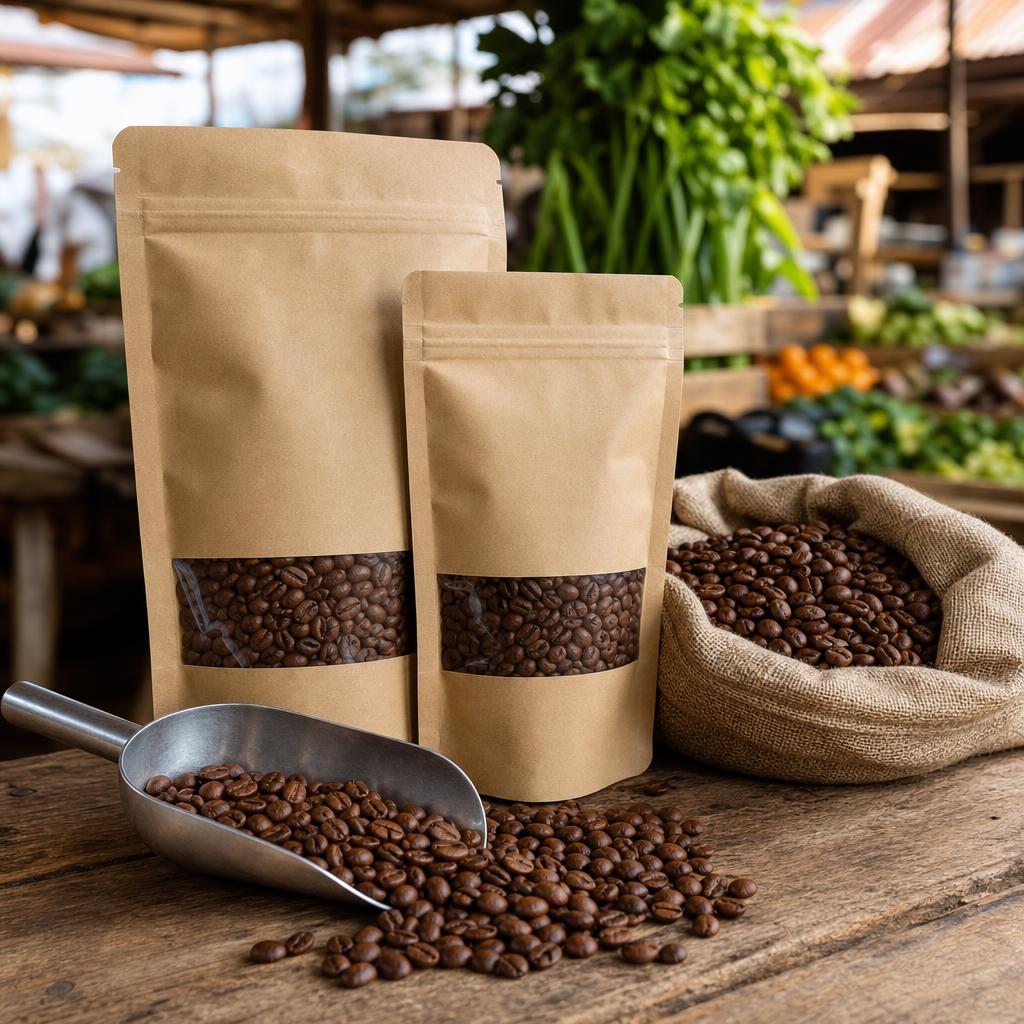 House coffee blend (espresso, hot chocolate, iced options, matcha, chai, Caffe Crema, Coffee Spritz)